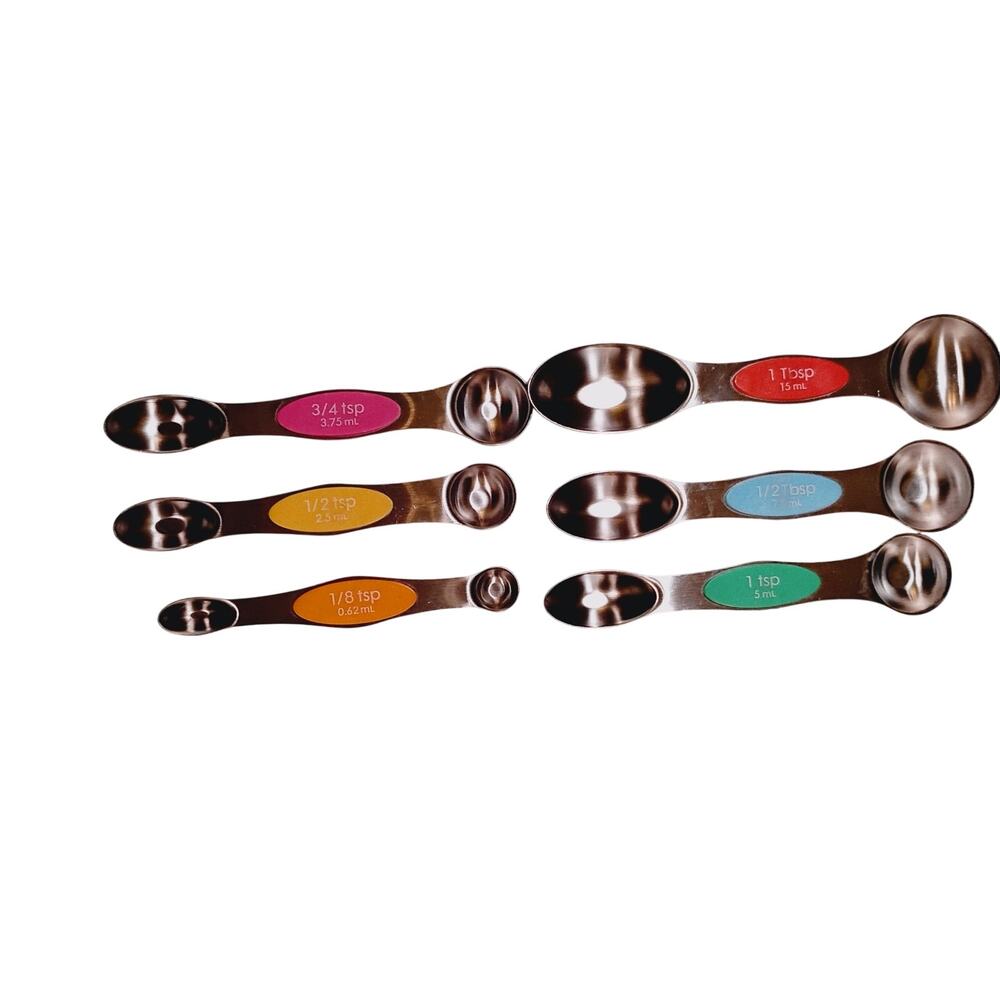 Clique Magnetic Measuring Spoons 6pc Stainless Set Color Coded